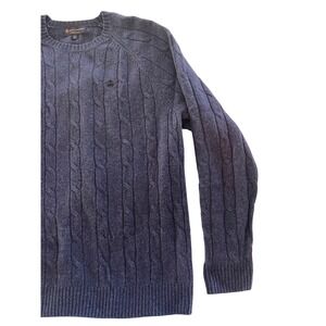 Brooks Brothers Men's Italian Yarn Merino Wool Cableknit Crewneck Sweater XL